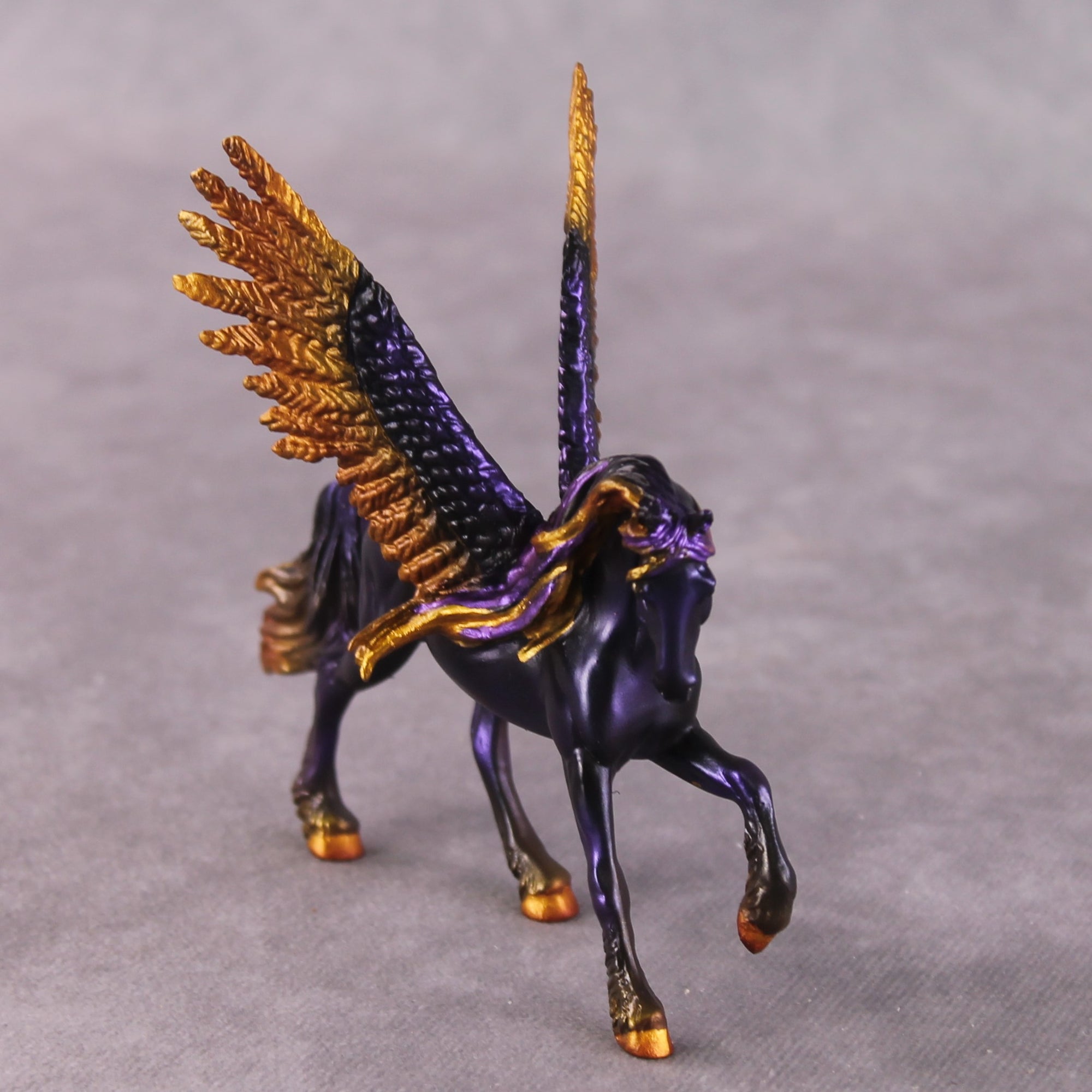 "Phantasia" OOAK EFCM Pegasus Friesian Chip By Kristen Cermele - April GemStones Series