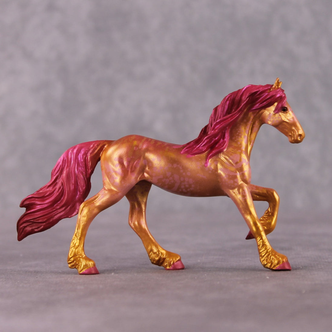 "Aurum" OOAK FCM Friesian Chip By Kristen Cermele - April GemStones Series