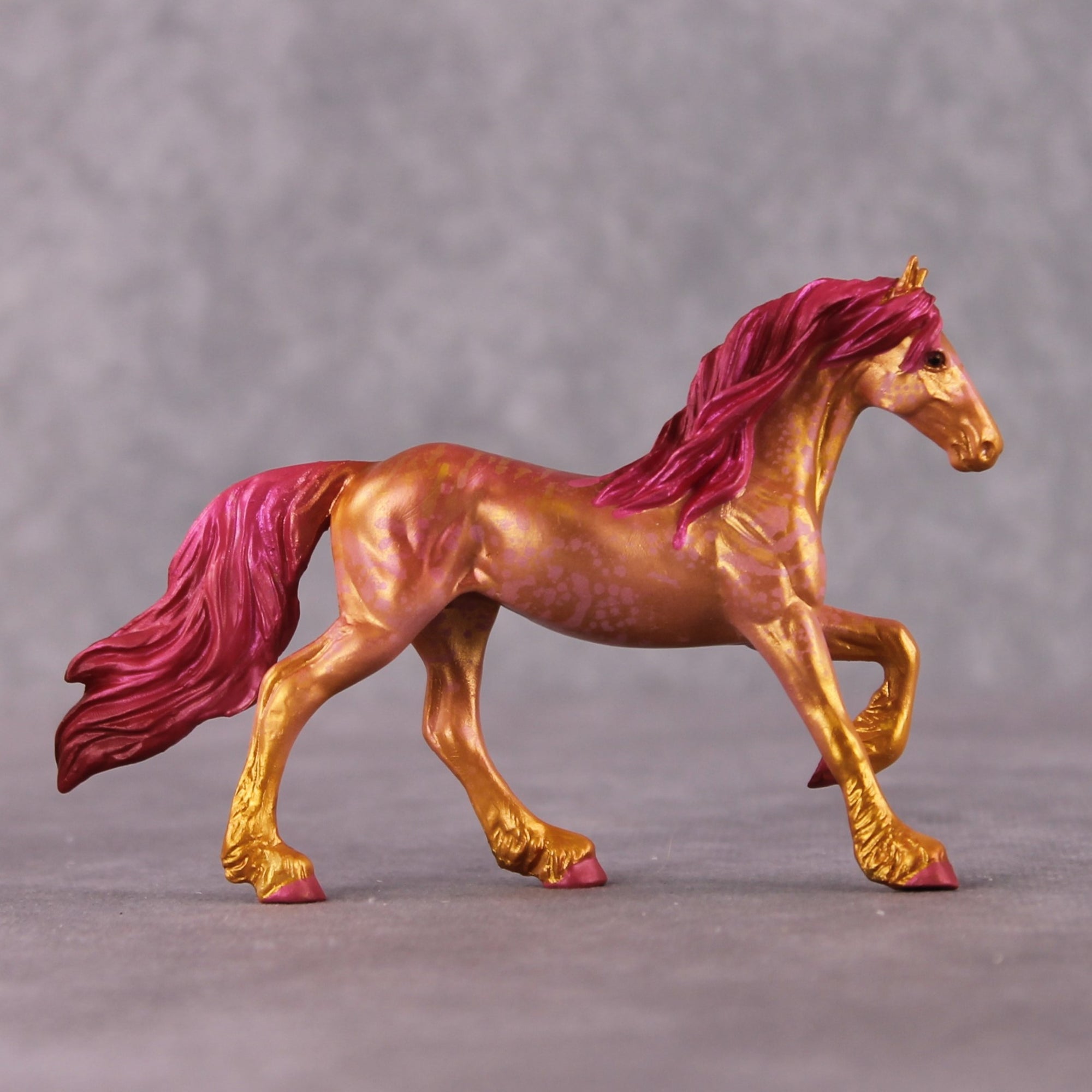 &quot;Aurum&quot; OOAK FCM Friesian Chip By Kristen Cermele - April GemStones Series