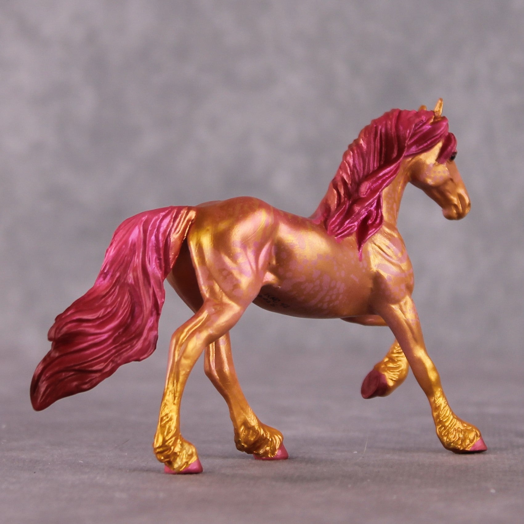&quot;Aurum&quot; OOAK FCM Friesian Chip By Kristen Cermele - April GemStones Series
