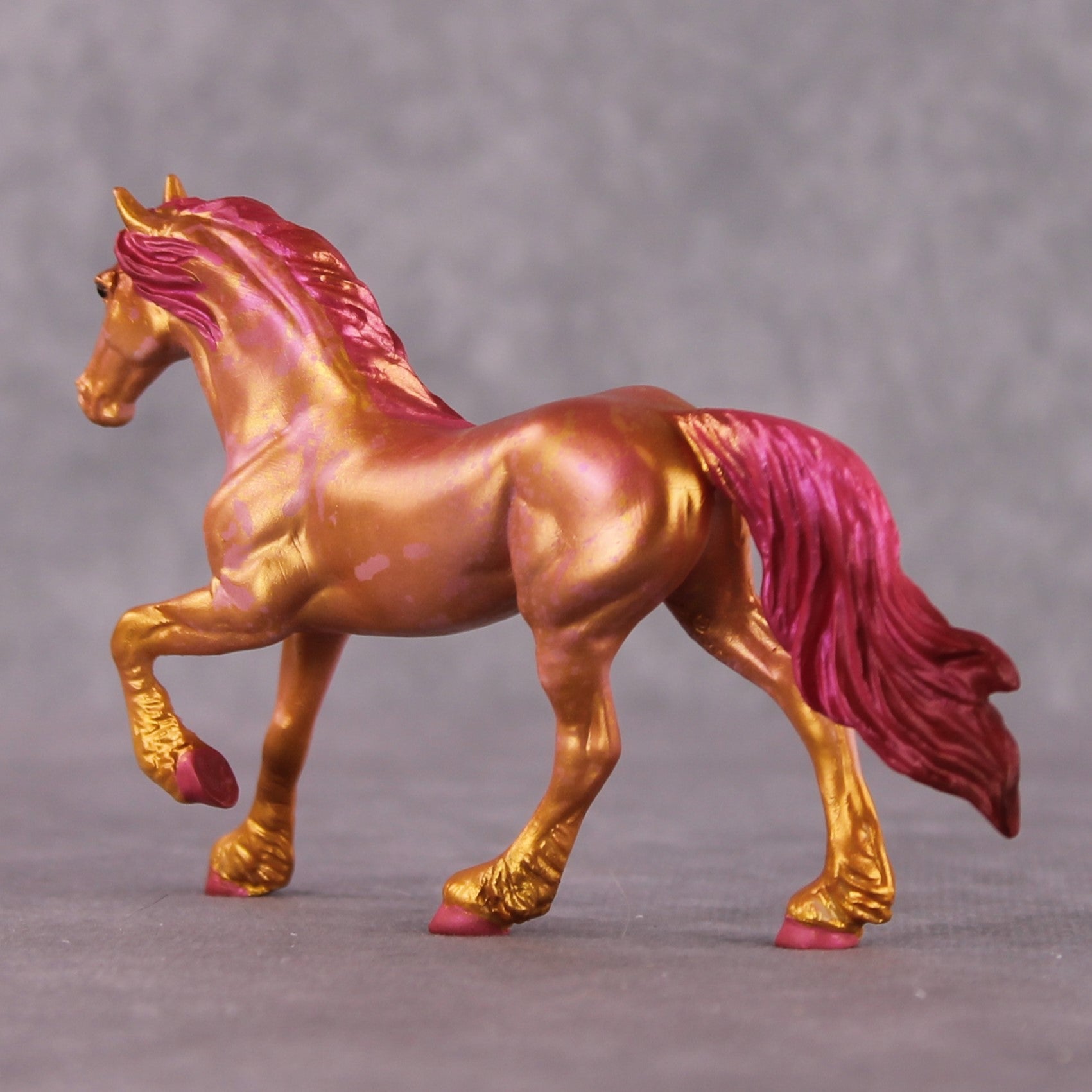 &quot;Aurum&quot; OOAK FCM Friesian Chip By Kristen Cermele - April GemStones Series