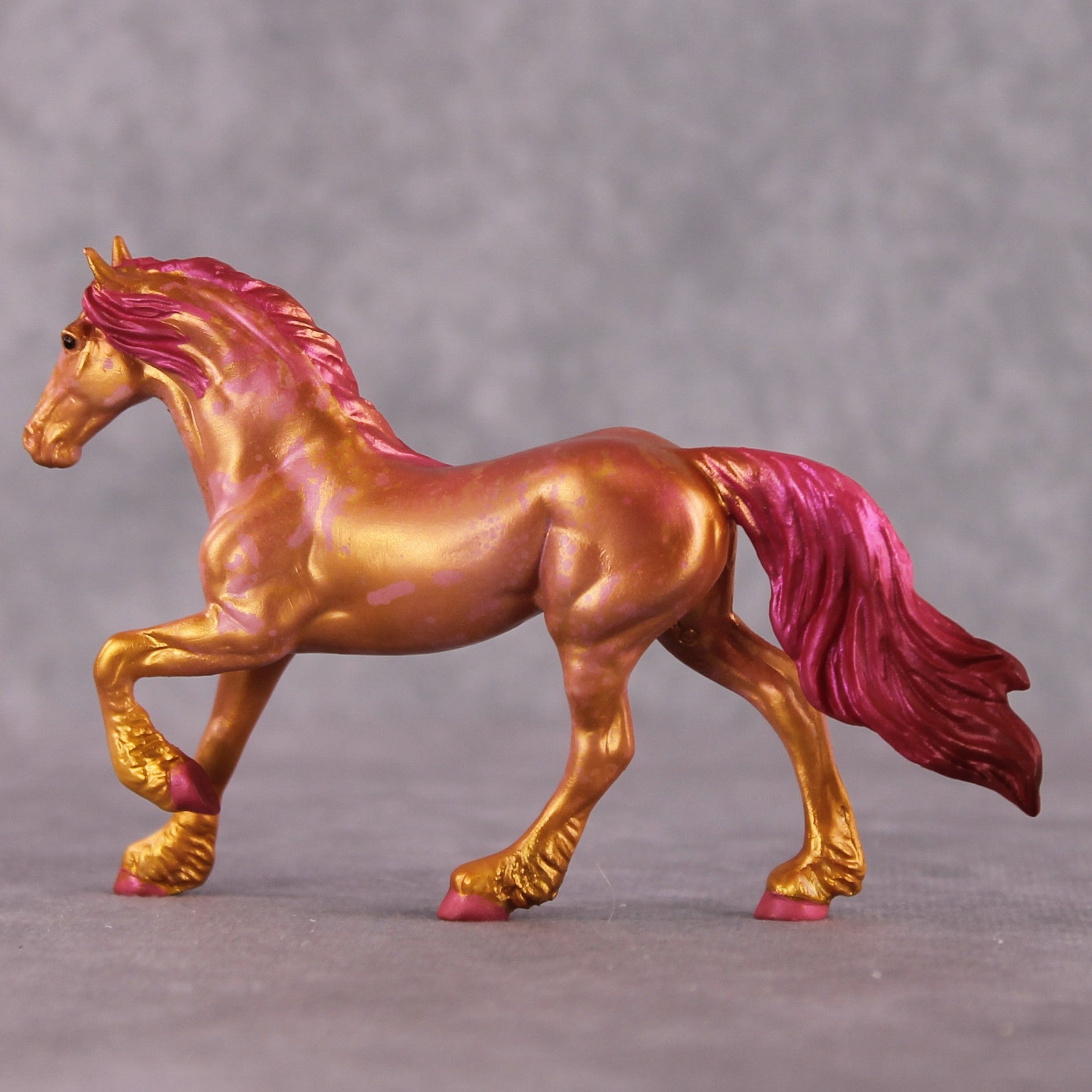 &quot;Aurum&quot; OOAK FCM Friesian Chip By Kristen Cermele - April GemStones Series