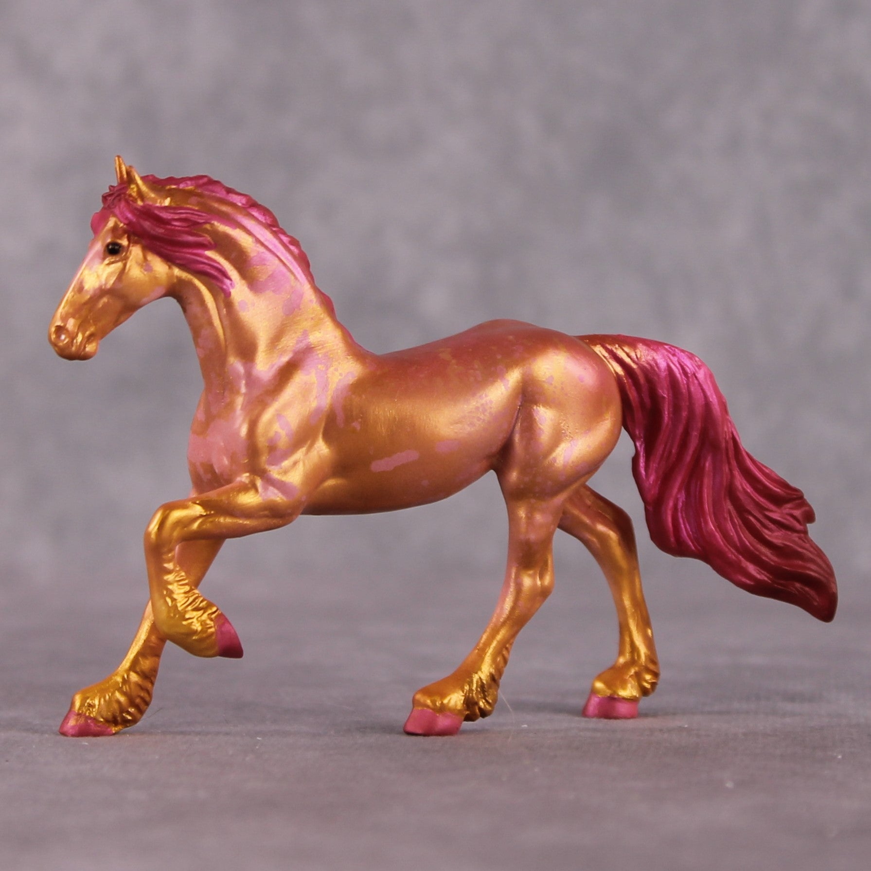 &quot;Aurum&quot; OOAK FCM Friesian Chip By Kristen Cermele - April GemStones Series