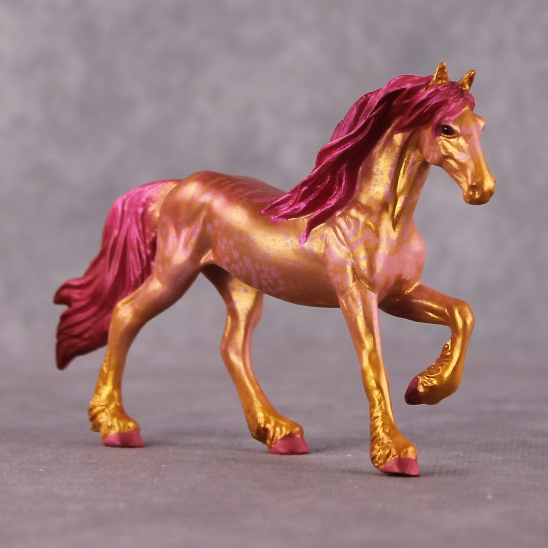 "Aurum" OOAK FCM Friesian Chip By Kristen Cermele - April GemStones Series