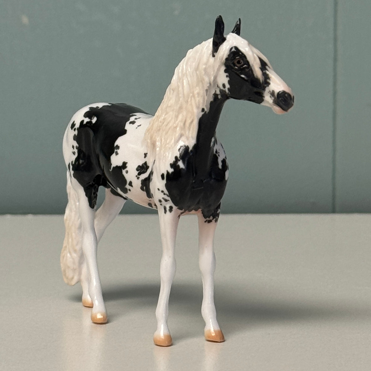 Albeit OOAK Black Tobiano Andalusian Chip By Jess Hamill EQ24