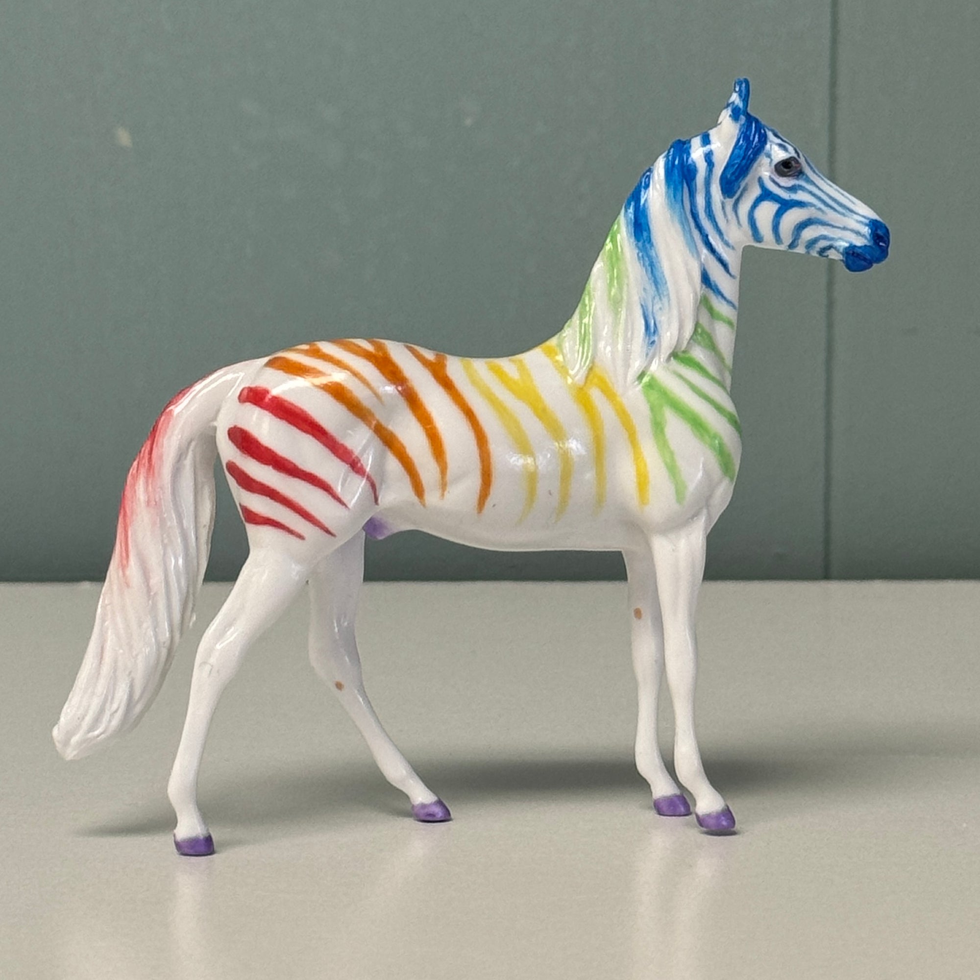 Nostalgia OOAK Rainbow Zebra Morgan Chip By Jess Hamill EQ24