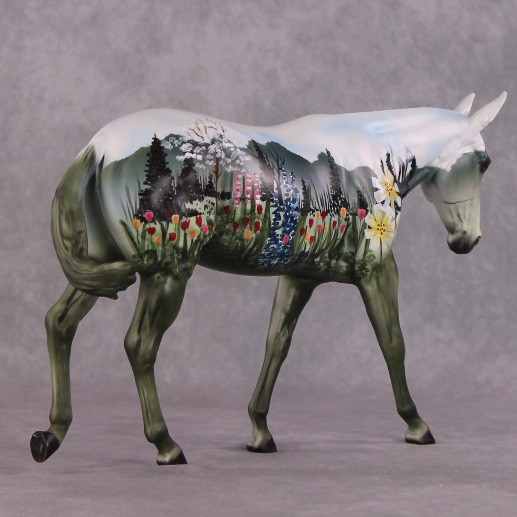 "Spring Time" OOAK FCM Large Mule By Dawn Quick SHCF25