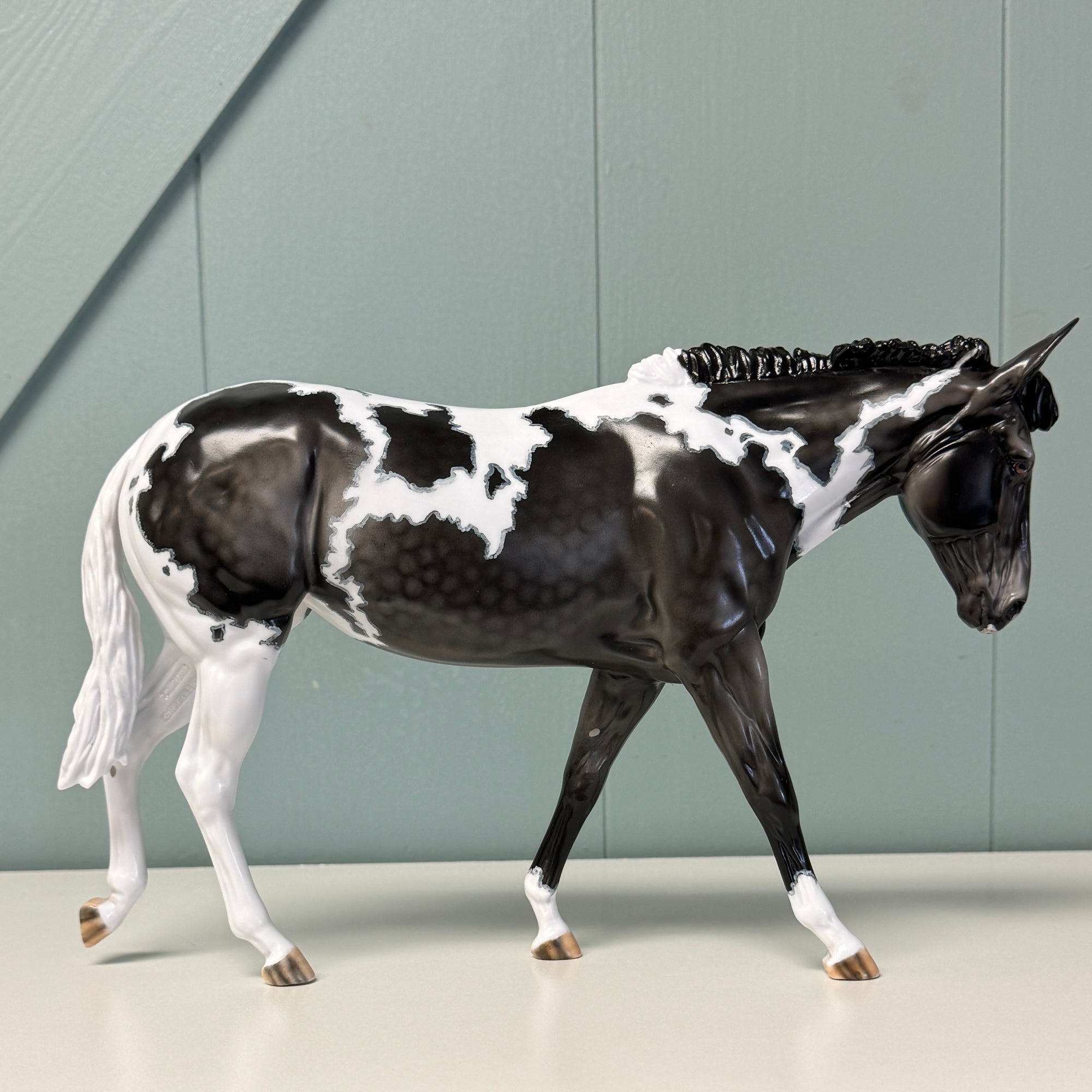 Marble OOAK Dappled Grey Tobiano Mule By Dawn Quick EQ24