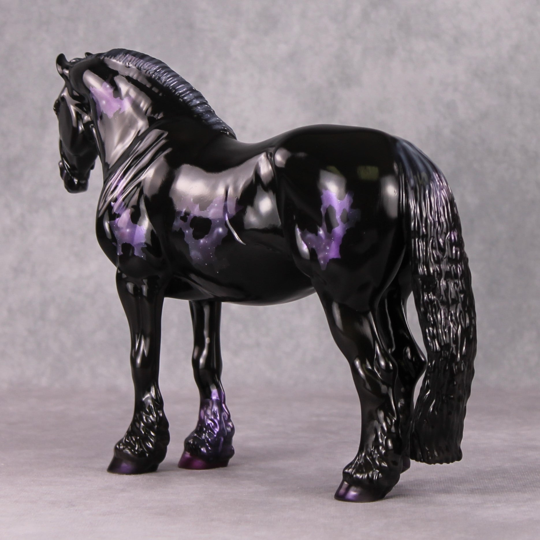 Night Time Noel OOAK Galaxy Purple Nebula Deco Heavy Draft By Ashley Palmer HS24