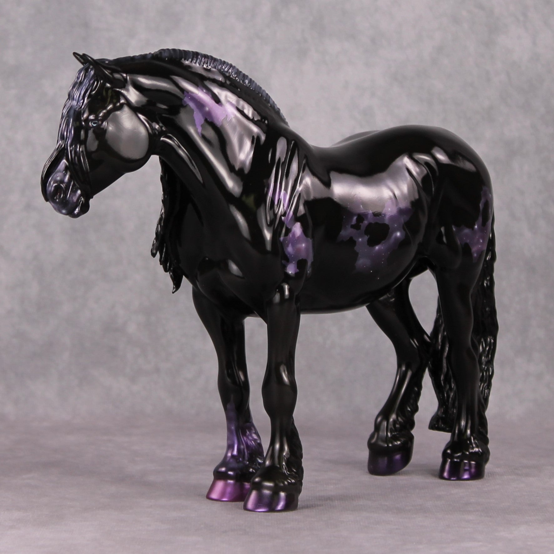 Night Time Noel OOAK Galaxy Purple Nebula Deco Heavy Draft By Ashley Palmer HS24