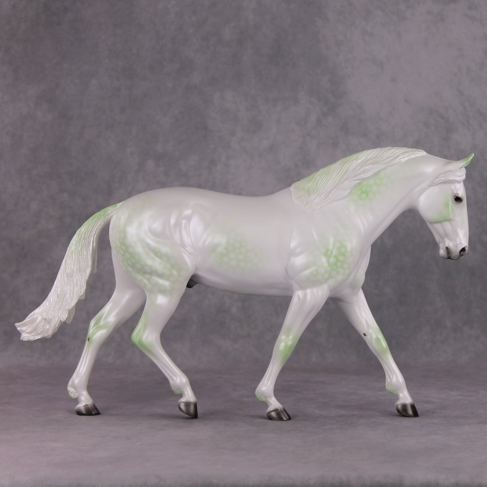 Evergreen OOAK Pearl Dappled Green Going Grey Irish Draught By Ellen Robbins HS24