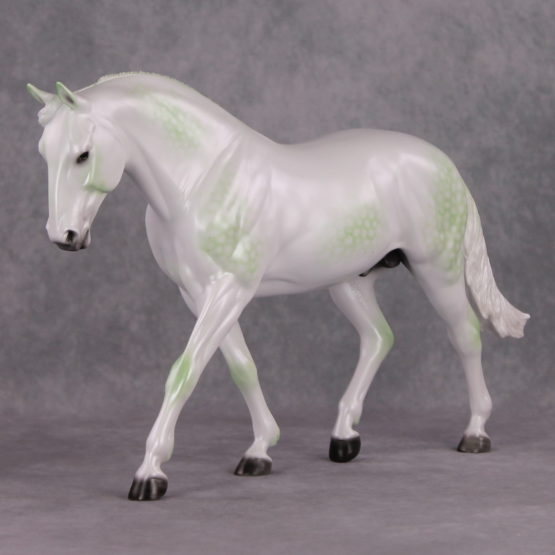 Evergreen OOAK Pearl Dappled Green Going Grey Irish Draught By Ellen Robbins HS24