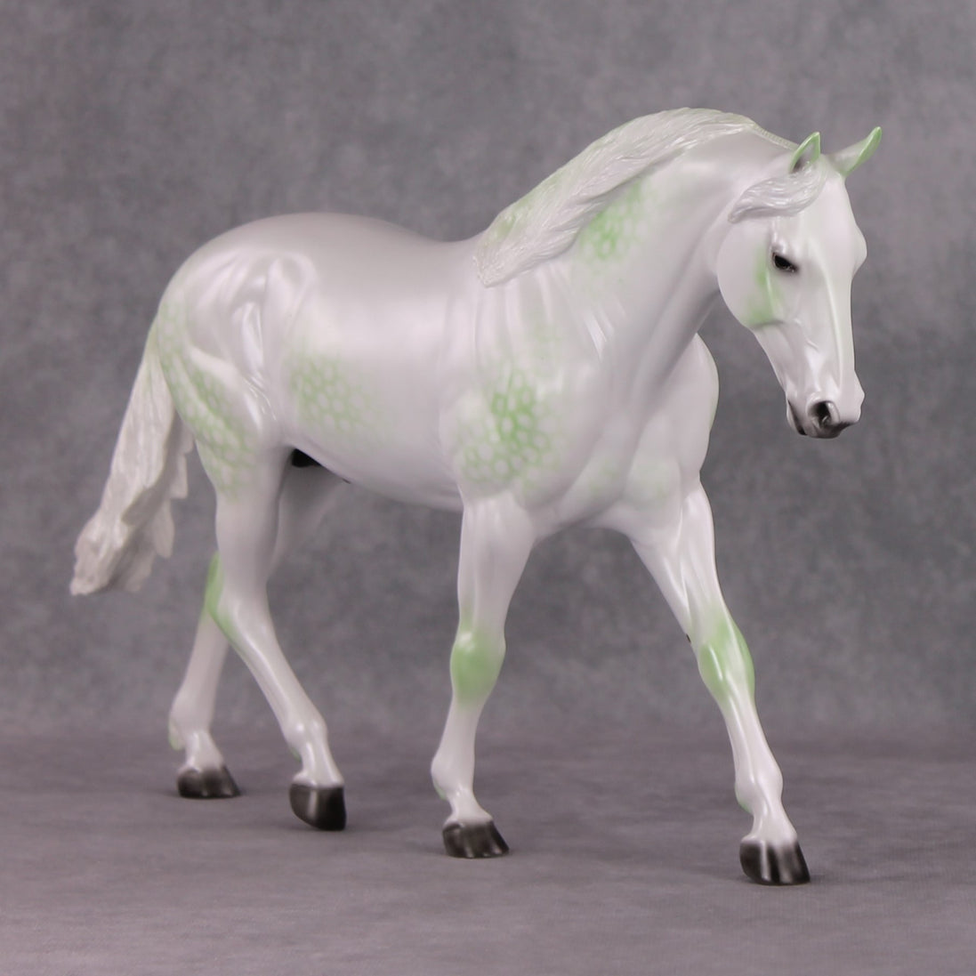 Evergreen OOAK Pearl Dappled Green Going Grey Irish Draught By Ellen Robbins HS24