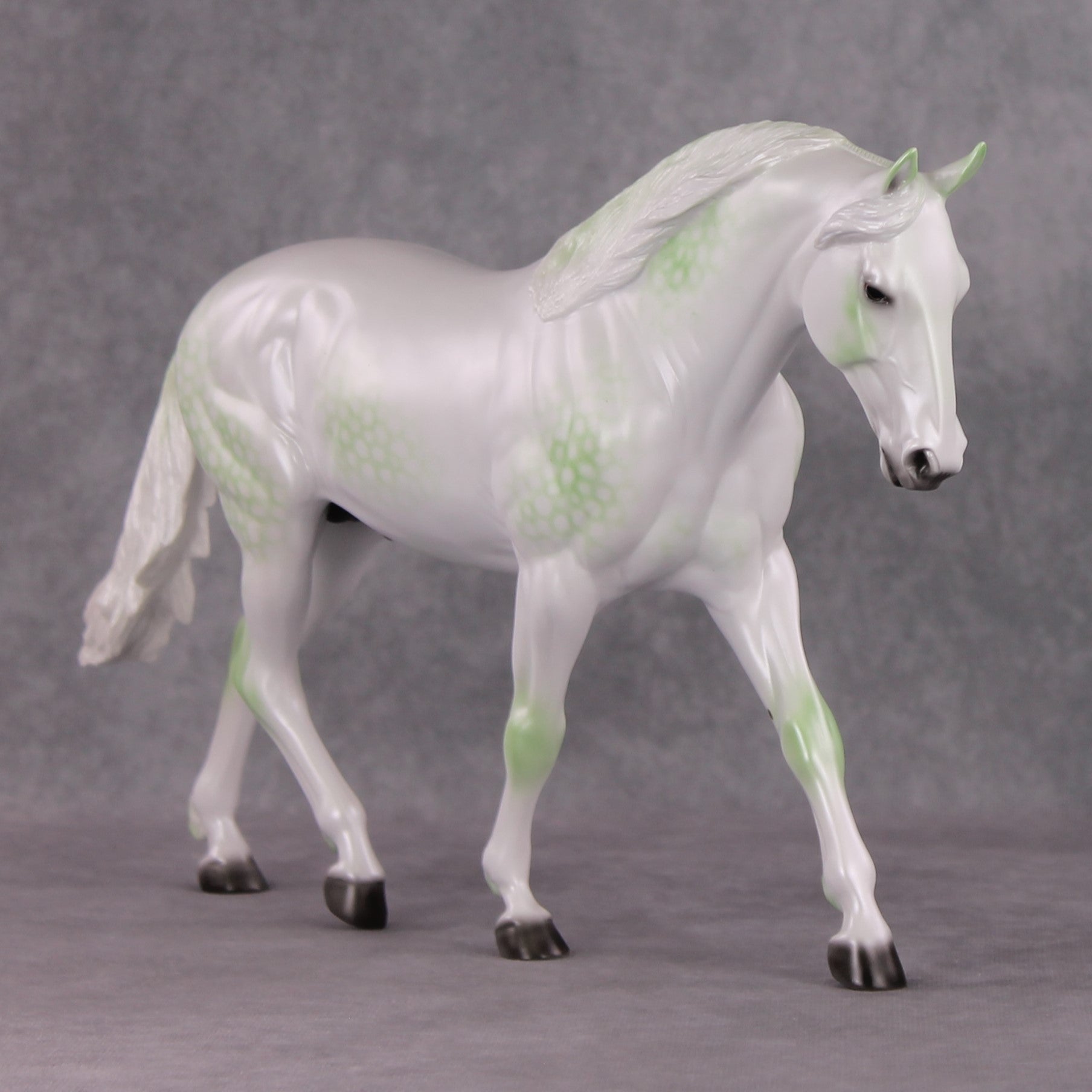 Evergreen OOAK Pearl Dappled Green Going Grey Irish Draught By Ellen Robbins HS24