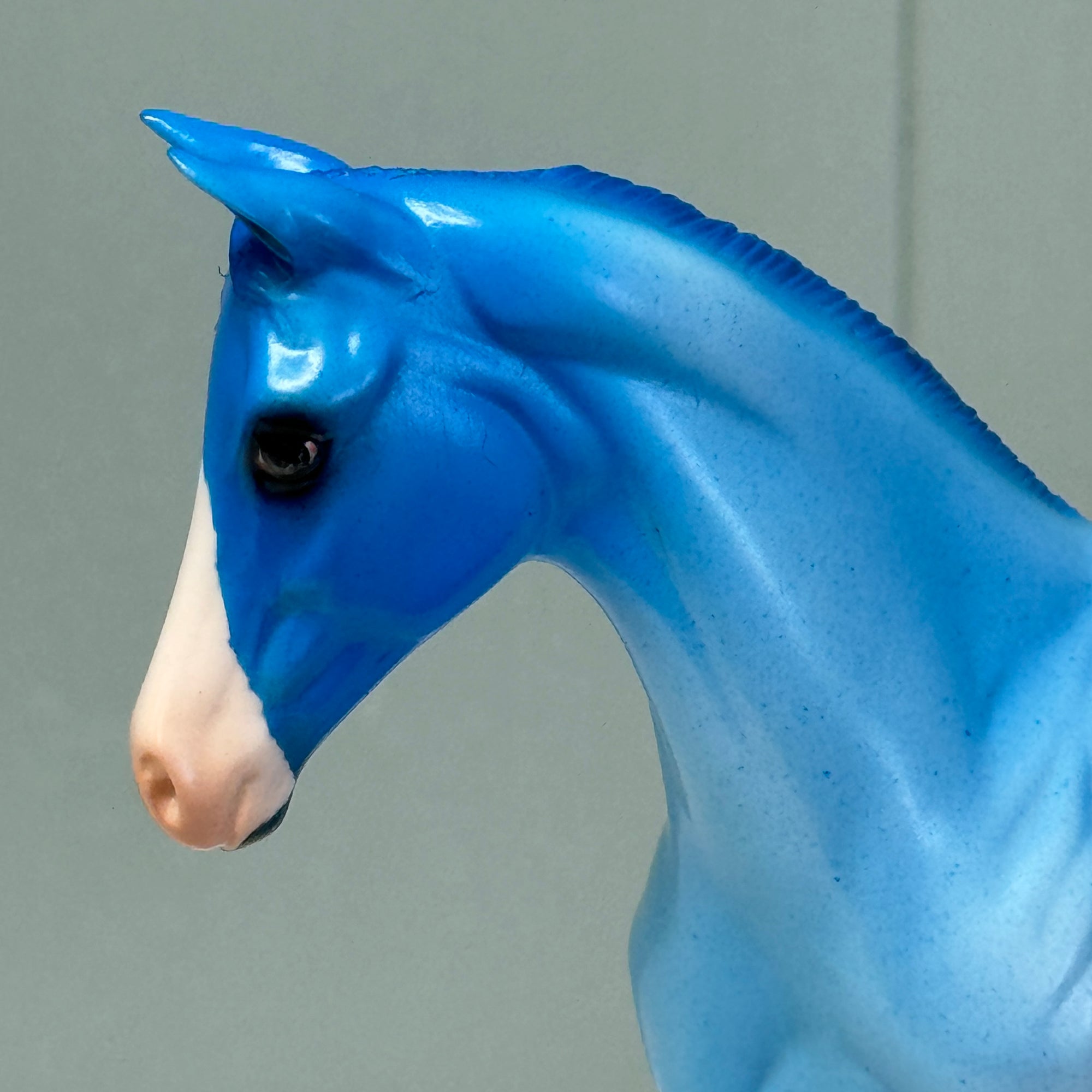 Little Blue Bean OOAK Shaded Blue Deco Weanling By Ashley Palmer EQ24