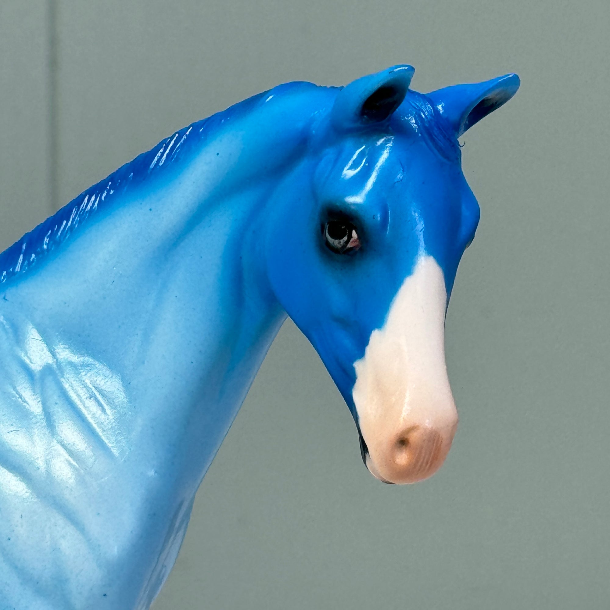 Little Blue Bean OOAK Shaded Blue Deco Weanling By Ashley Palmer EQ24