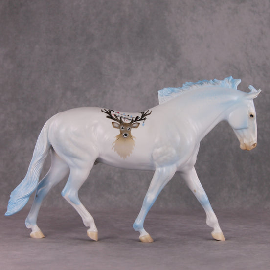 Reindeer Games OOAK Reindeer Blue Dappled Deco Irish Draught By Angela Marleau and Jess Hamill HS24