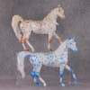 Hot N Cold (Set of Two) OOAK Blue, Red &amp; Orange Pearl Leopard Appaloosa Arab Mares By Ellen Robbins HS24