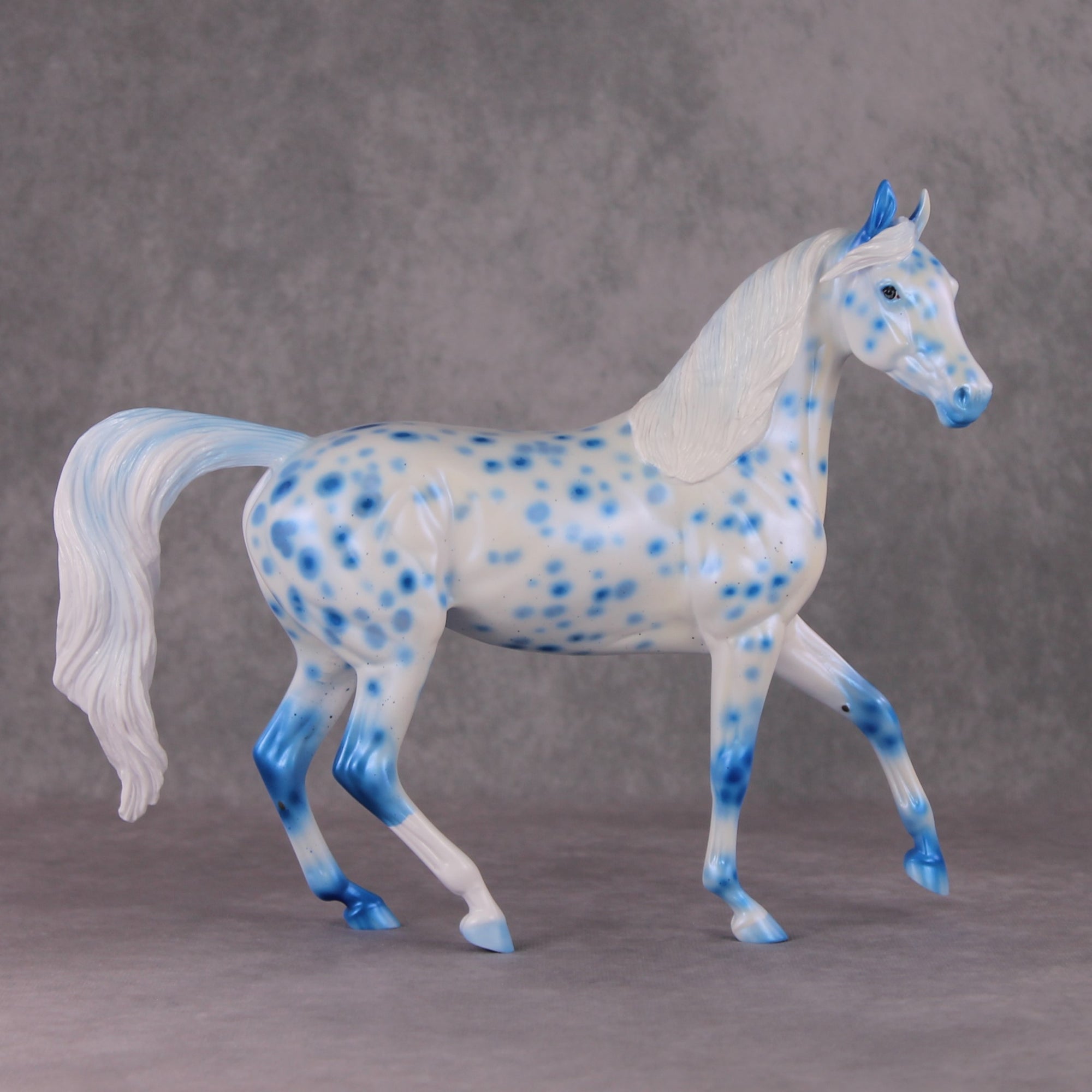 Hot N Cold (Set of Two) OOAK Blue, Red &amp; Orange Pearl Leopard Appaloosa Arab Mares By Ellen Robbins HS24