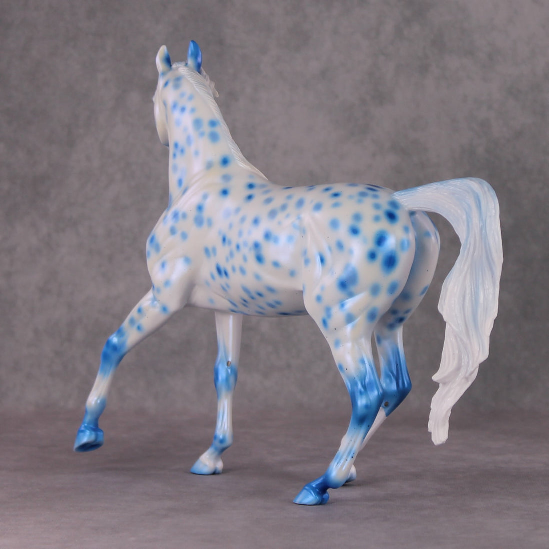 Hot N Cold (Set of Two) OOAK Blue, Red & Orange Pearl Leopard Appaloosa Arab Mares By Ellen Robbins HS24