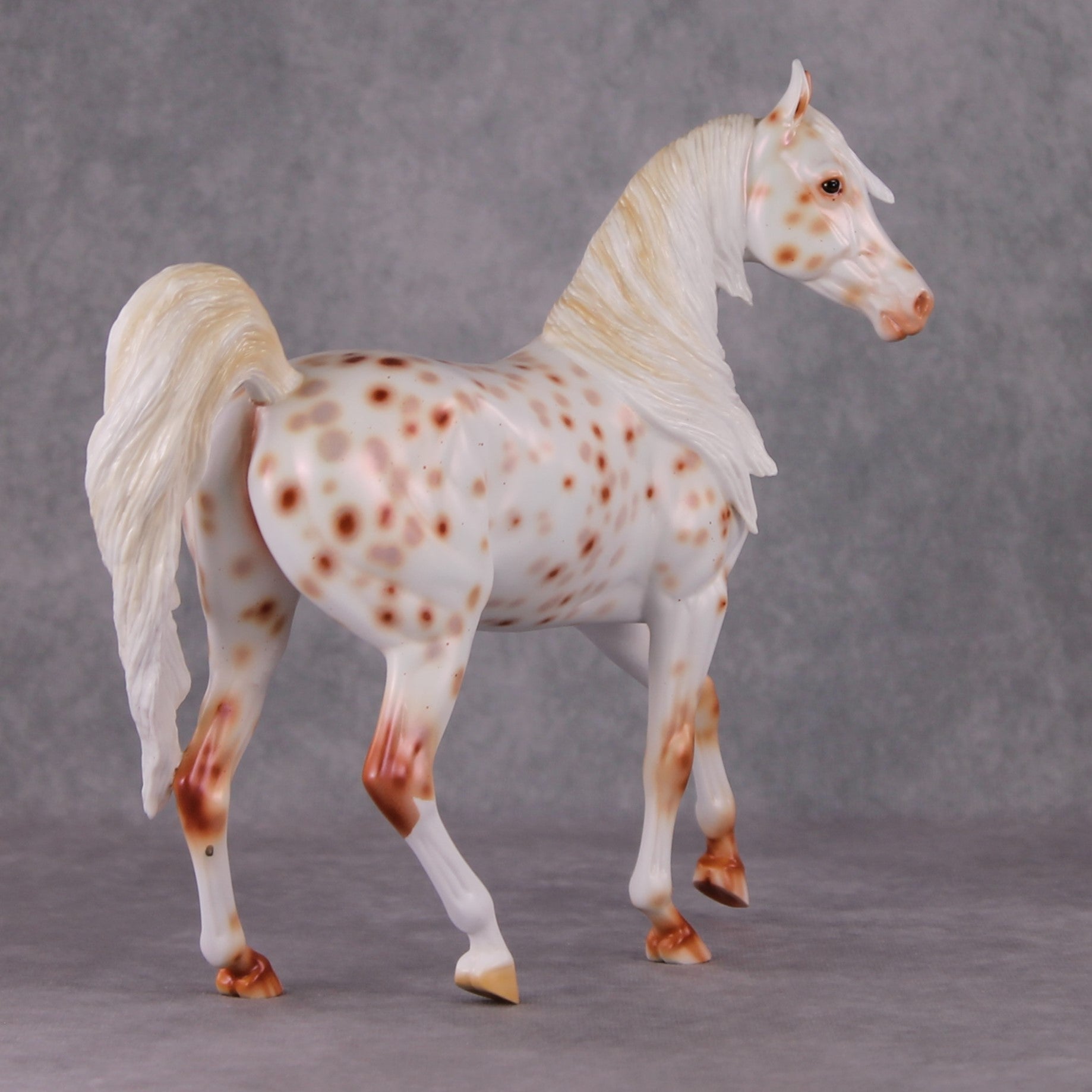 Hot N Cold (Set of Two) OOAK Blue, Red &amp; Orange Pearl Leopard Appaloosa Arab Mares By Ellen Robbins HS24