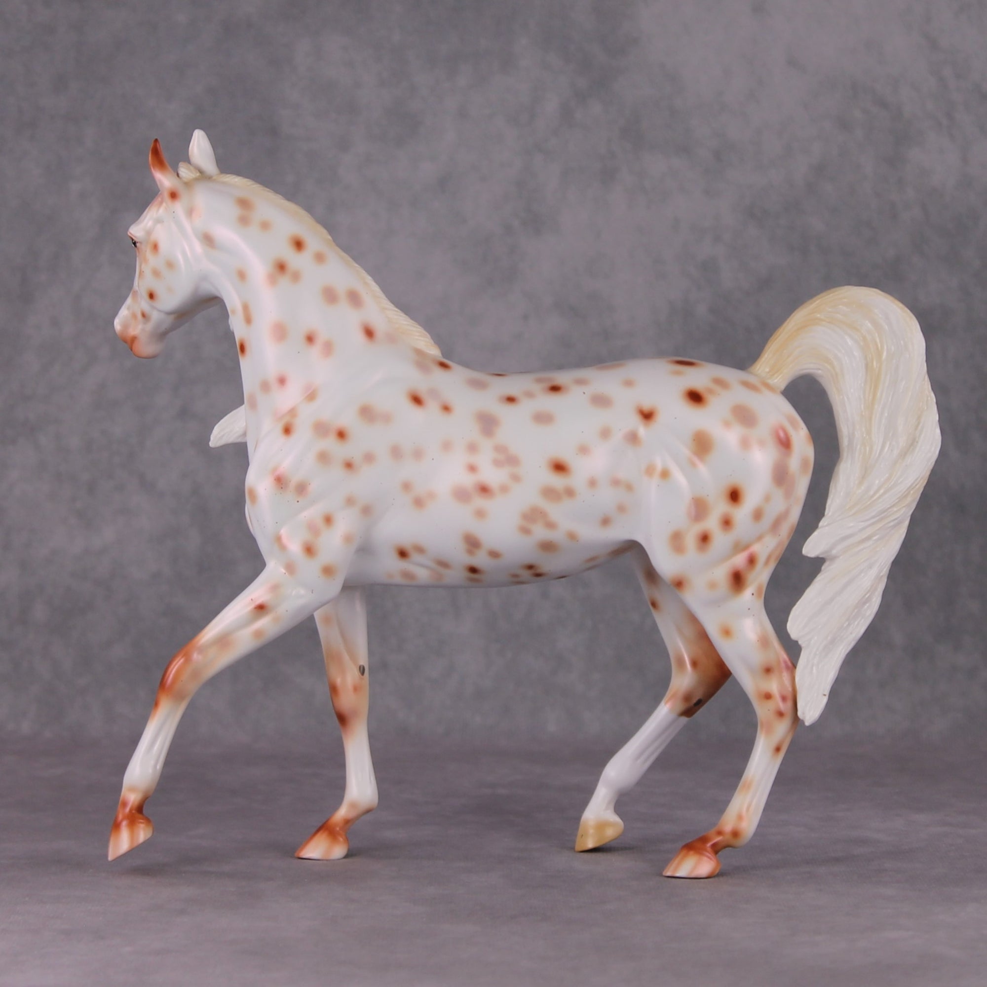 Hot N Cold (Set of Two) OOAK Blue, Red &amp; Orange Pearl Leopard Appaloosa Arab Mares By Ellen Robbins HS24