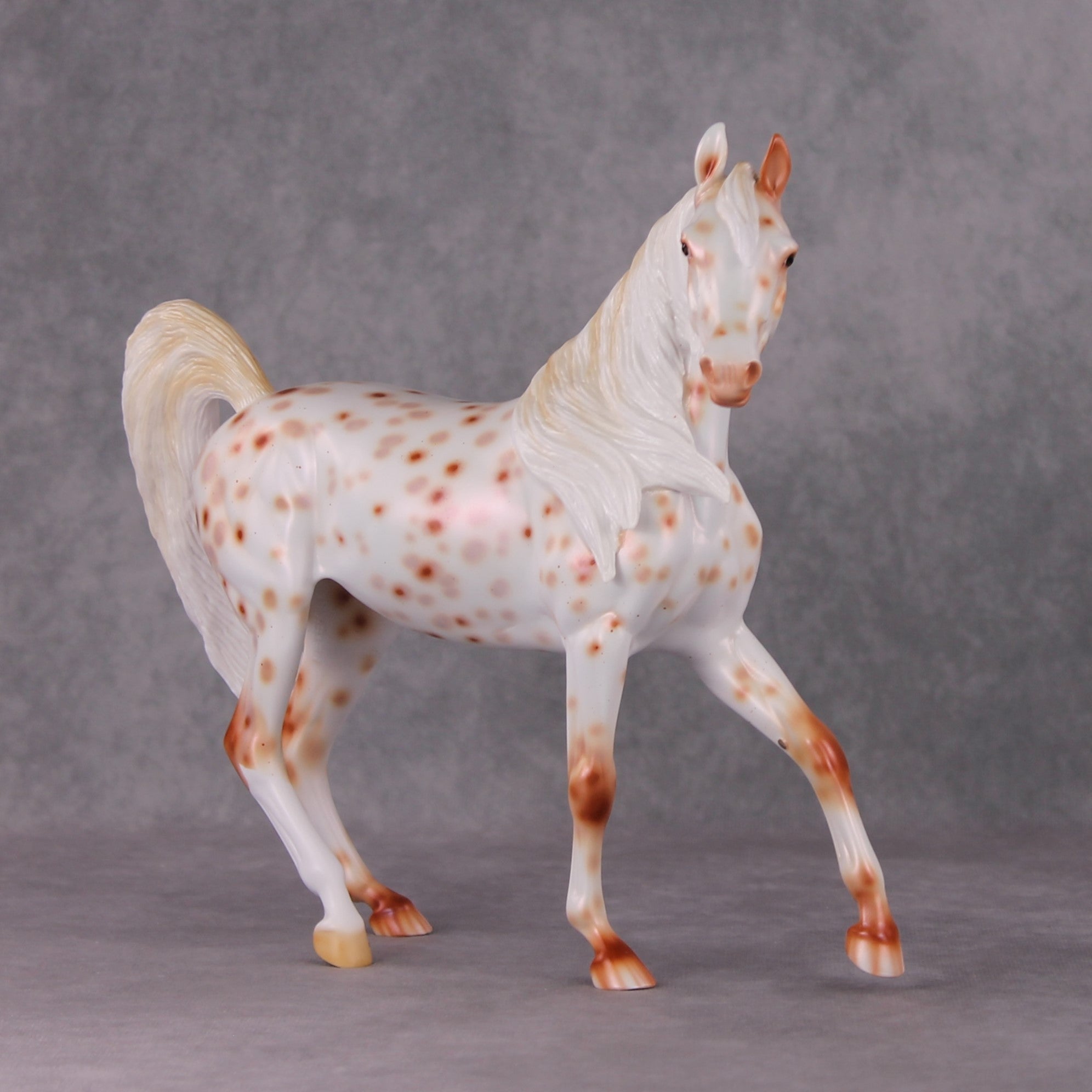 Hot N Cold (Set of Two) OOAK Blue, Red &amp; Orange Pearl Leopard Appaloosa Arab Mares By Ellen Robbins HS24