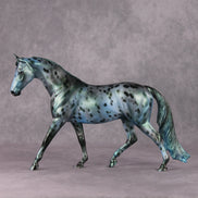 Sprite OOAK Green/Blue Pearl Appaloosa Deco Pony by Julie Kiem HS24