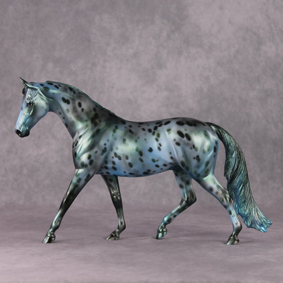 Sprite OOAK Green/Blue Pearl Appaloosa Deco Pony by Julie Kiem HS24
