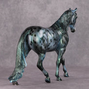 Sprite OOAK Green/Blue Pearl Appaloosa Deco Pony by Julie Kiem HS24