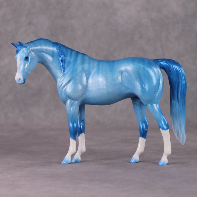 Icicle OOAK Blue Sparkle Holographic Brindle Deco Arabian Pebble By Ellen Robbins HS24