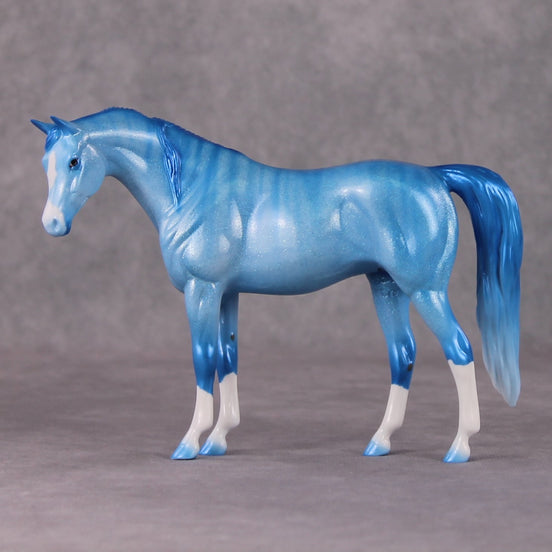 Icicle OOAK Blue Sparkle Holographic Brindle Deco Arabian Pebble By Ellen Robbins HS24