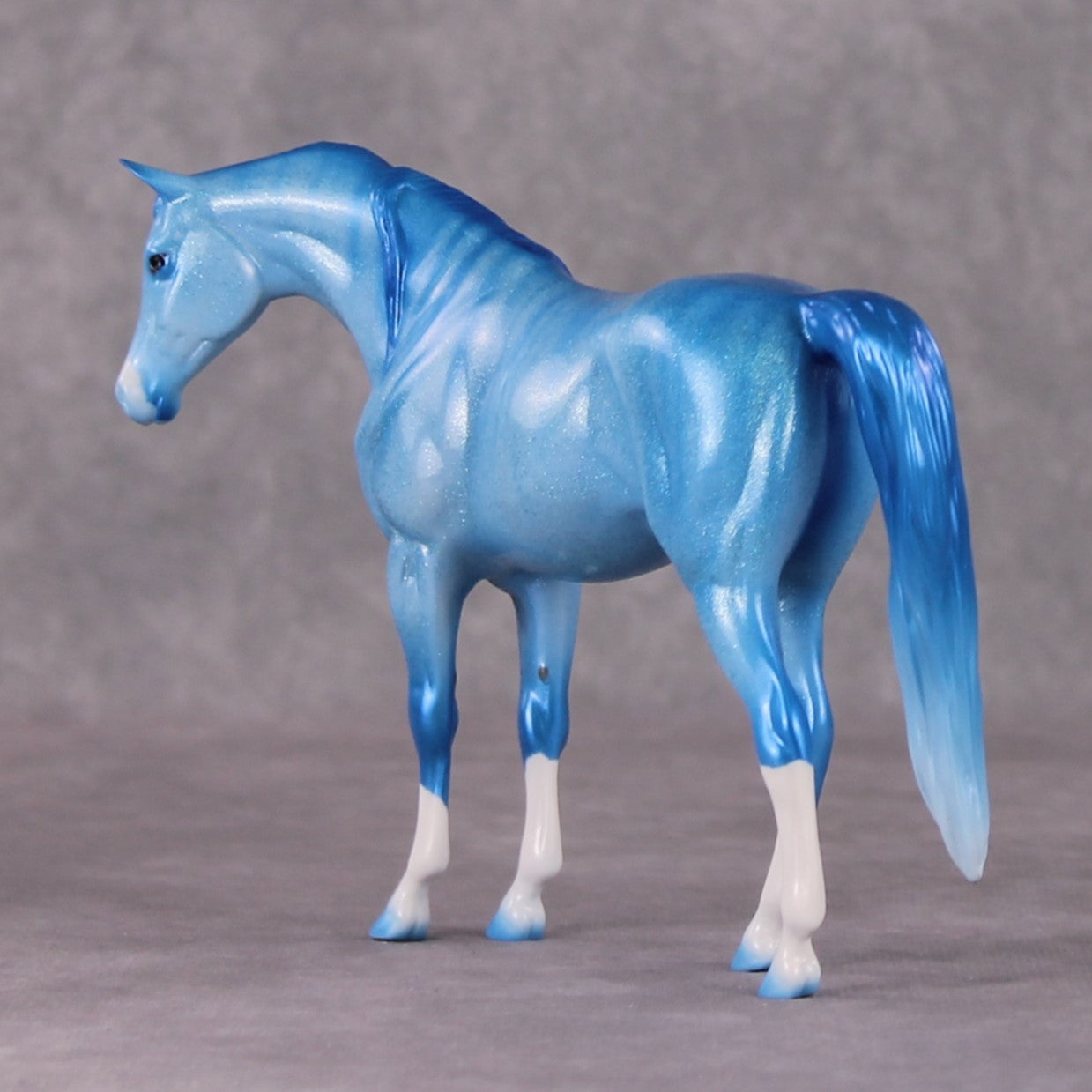 Icicle OOAK Blue Sparkle Holographic Brindle Deco Arabian Pebble By Ellen Robbins HS24