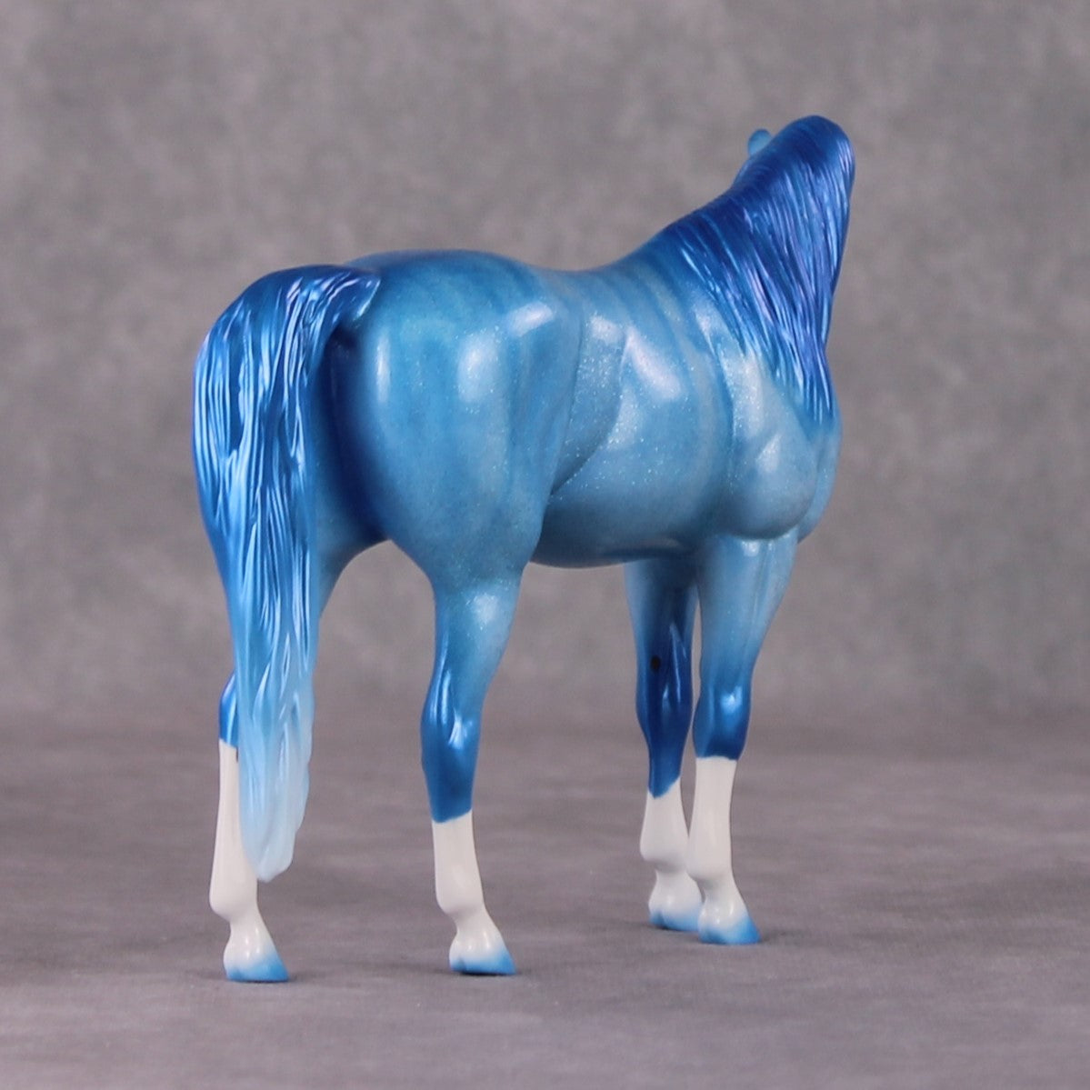 Icicle OOAK Blue Sparkle Holographic Brindle Deco Arabian Pebble By Ellen Robbins HS24