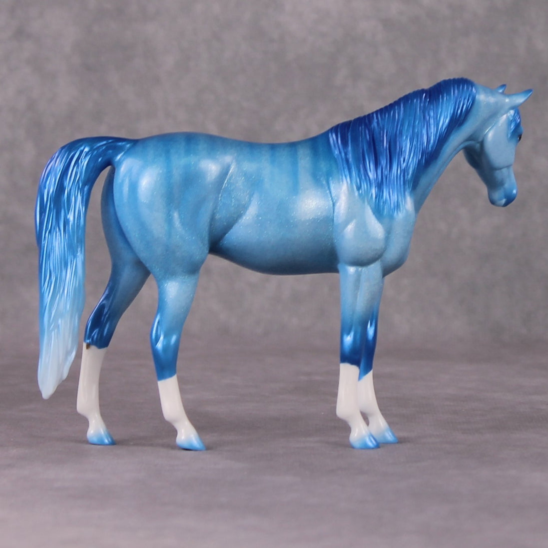 Icicle OOAK Blue Sparkle Holographic Brindle Deco Arabian Pebble By Ellen Robbins HS24