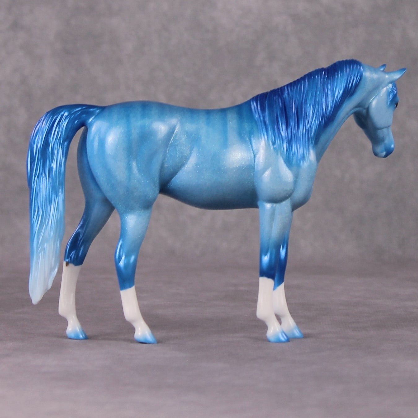 Icicle OOAK Blue Sparkle Holographic Brindle Deco Arabian Pebble By Ellen Robbins HS24