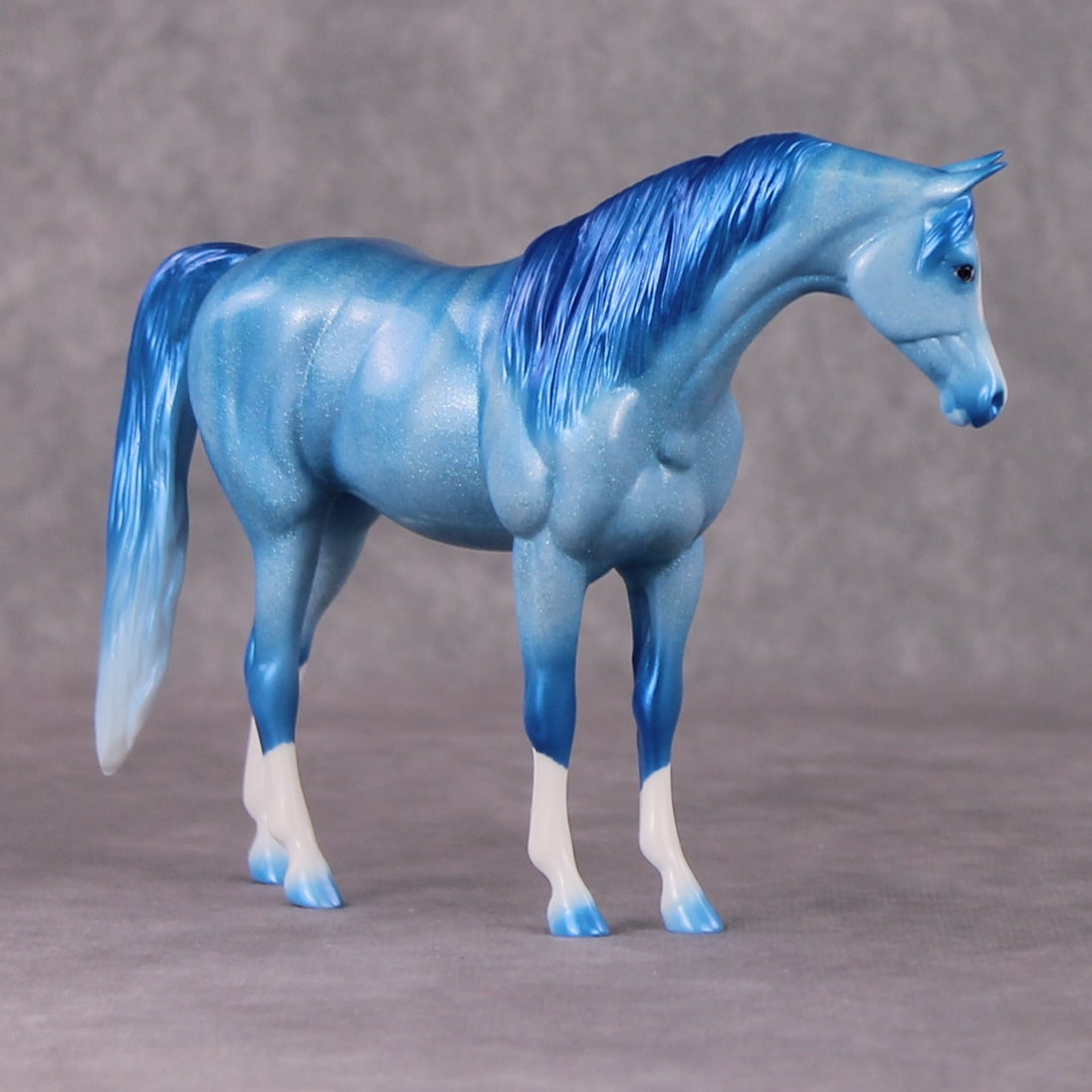 Icicle OOAK Blue Sparkle Holographic Brindle Deco Arabian Pebble By Ellen Robbins HS24