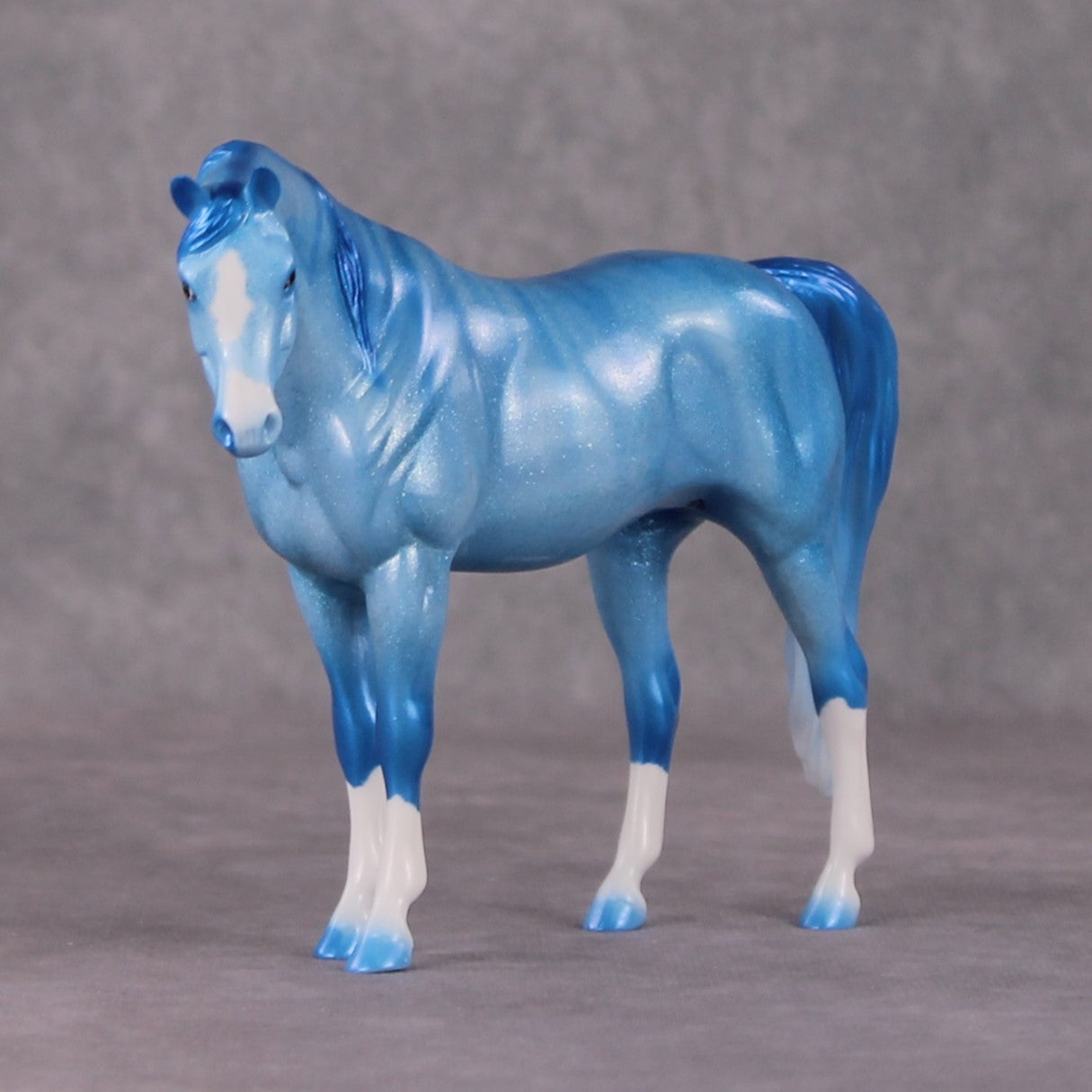 Icicle OOAK Blue Sparkle Holographic Brindle Deco Arabian Pebble By Ellen Robbins HS24