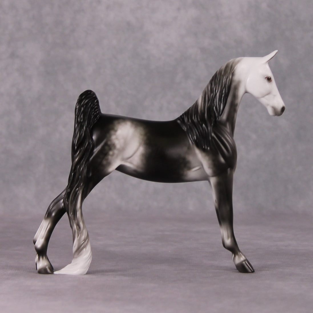 Myrrh OOAK Dapple Dark Grey Saddlebred Pebble By Ellen Robbins HS24