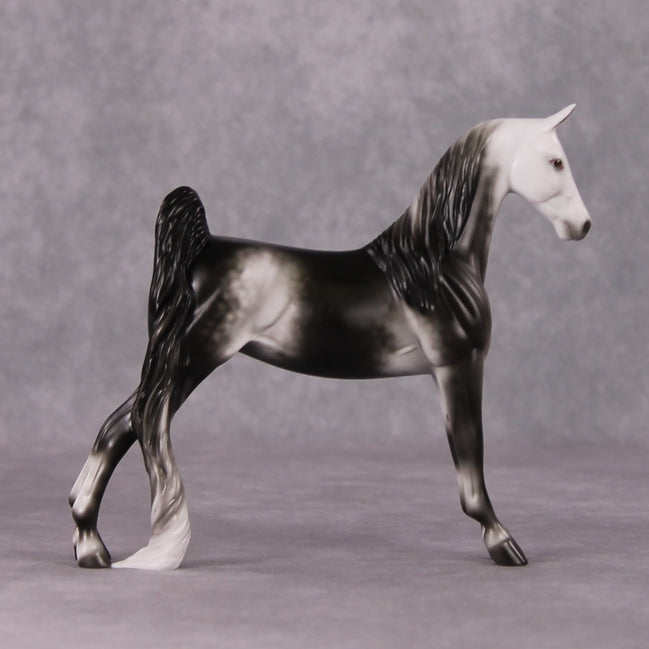 Myrrh OOAK Dapple Dark Grey Saddlebred Pebble By Ellen Robbins HS24