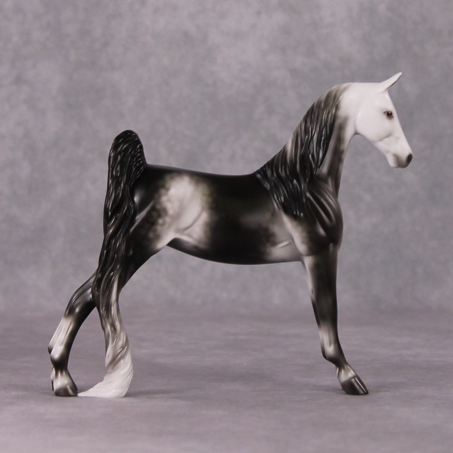 Myrrh OOAK Dapple Dark Grey Saddlebred Pebble By Ellen Robbins HS24