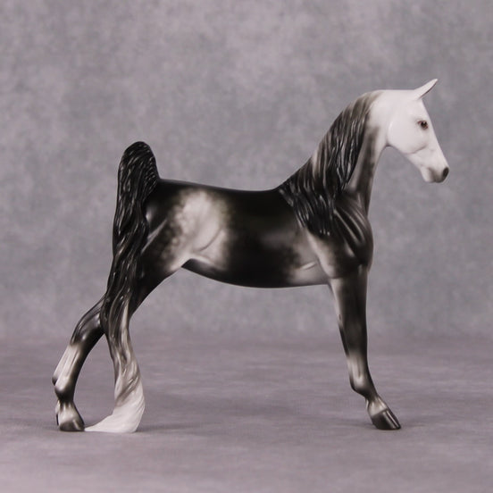 Myrrh OOAK Dapple Dark Grey Saddlebred Pebble By Ellen Robbins HS24