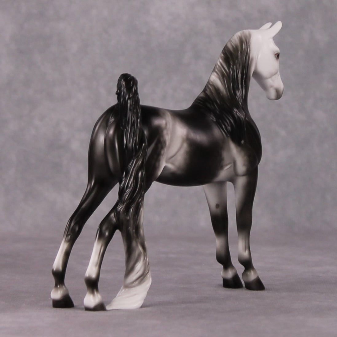 Myrrh OOAK Dapple Dark Grey Saddlebred Pebble By Ellen Robbins HS24