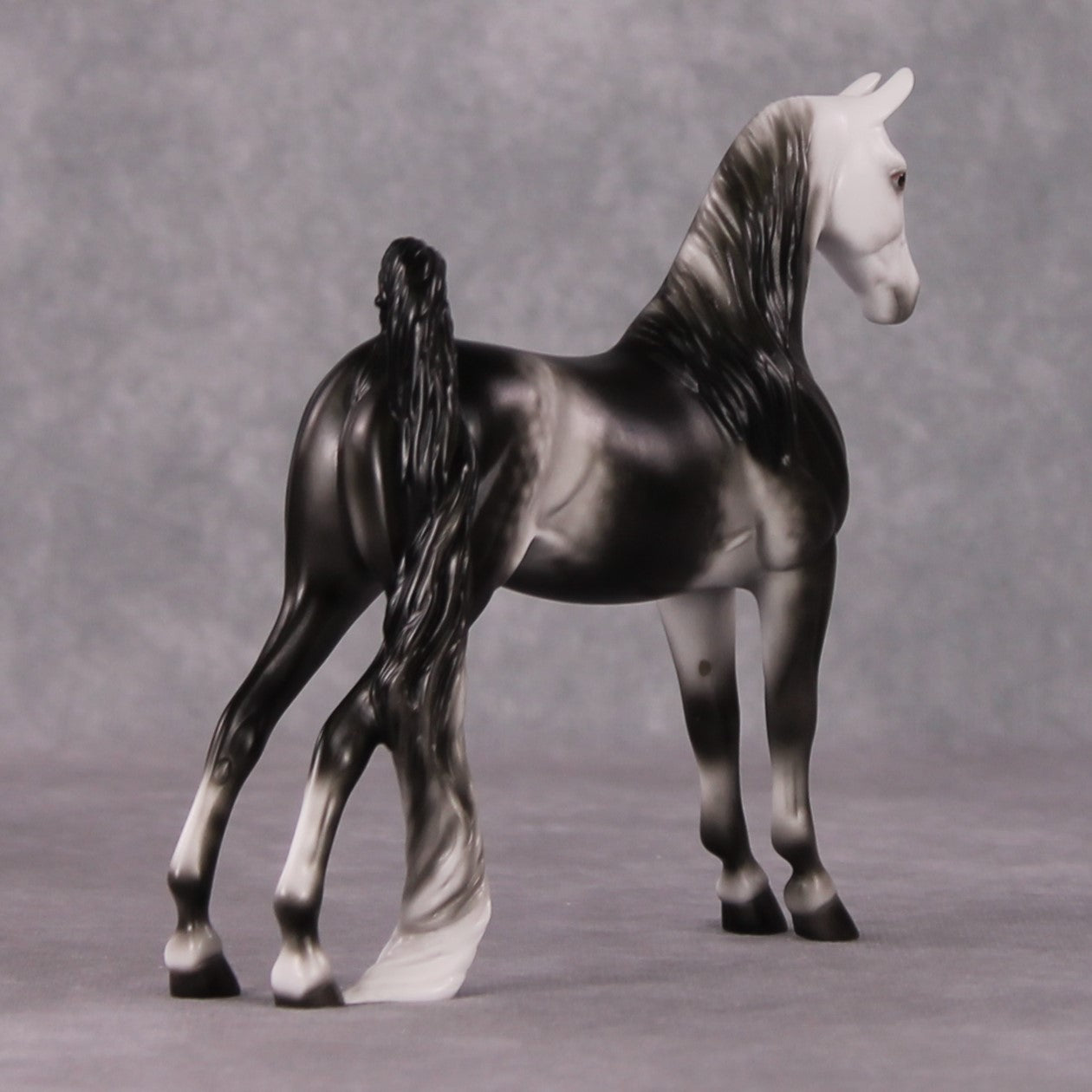 Myrrh OOAK Dapple Dark Grey Saddlebred Pebble By Ellen Robbins HS24
