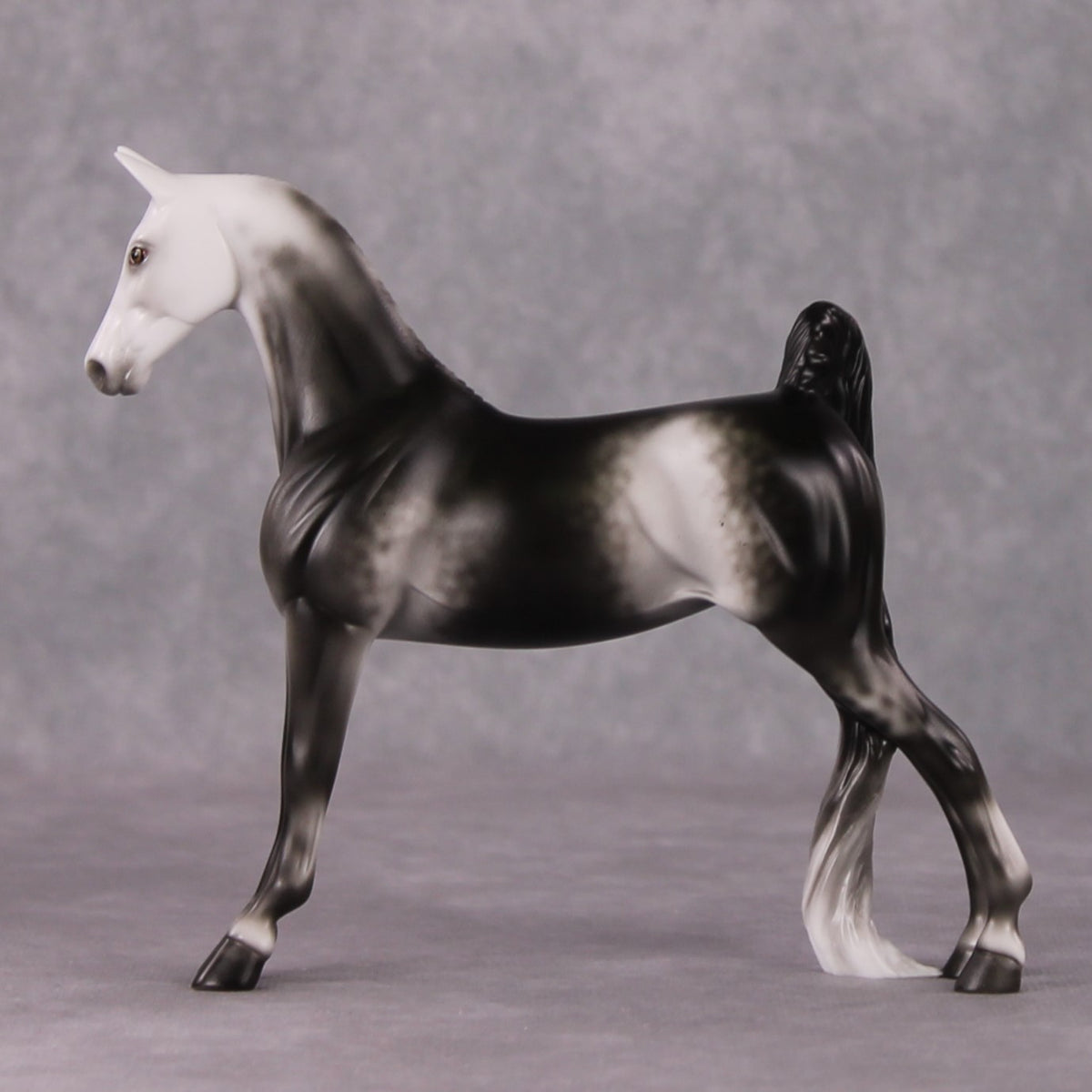 Myrrh OOAK Dapple Dark Grey Saddlebred Pebble By Ellen Robbins HS24