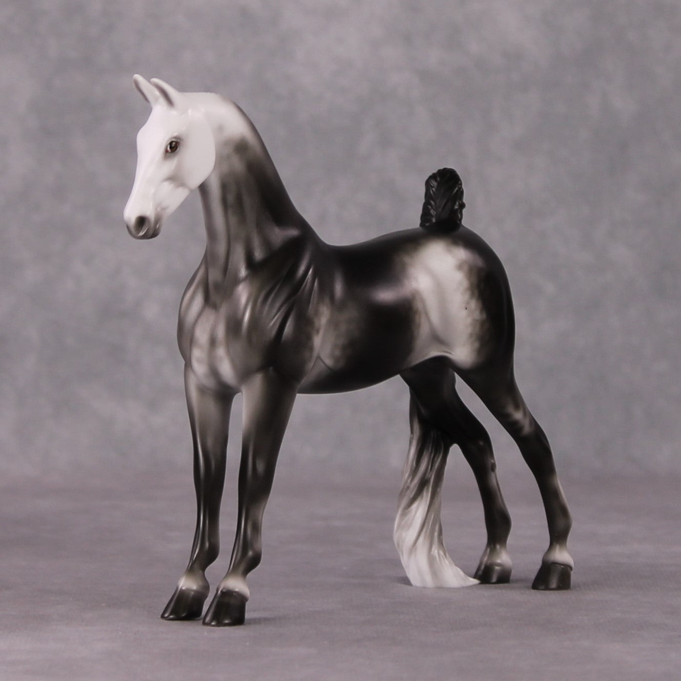 Myrrh OOAK Dapple Dark Grey Saddlebred Pebble By Ellen Robbins HS24