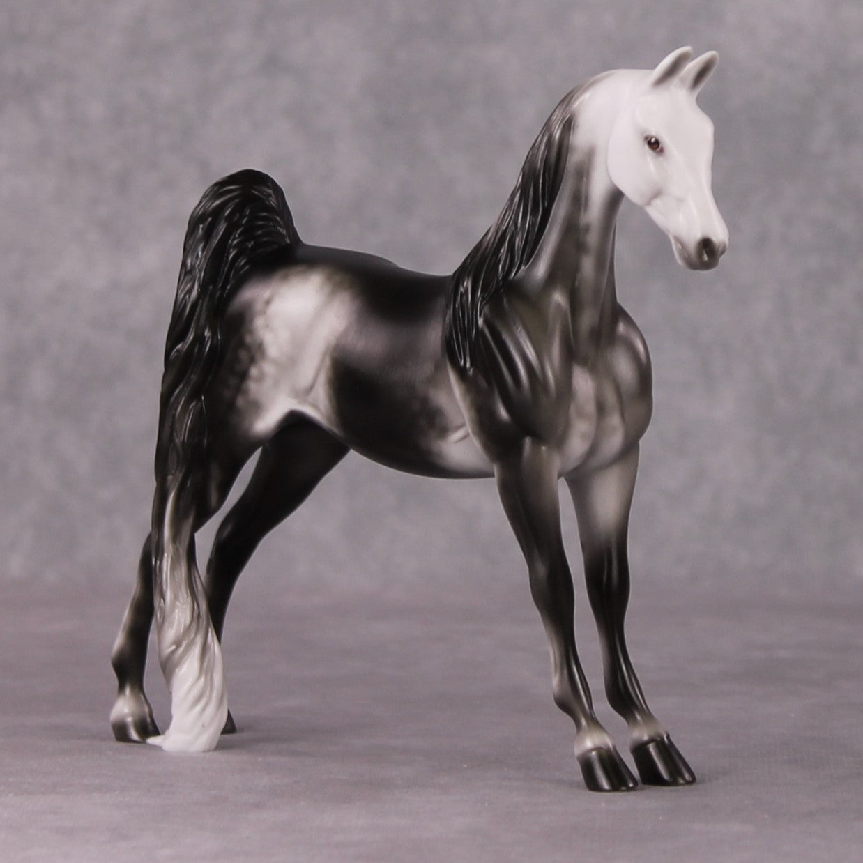 Myrrh OOAK Dapple Dark Grey Saddlebred Pebble By Ellen Robbins HS24