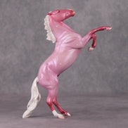 Peppermint Snowball OOAK Pink Roan W/ Etched Hearts Deco Rearing Pebble By Ashley Palmer HS24