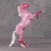 Peppermint Snowball OOAK Pink Roan W/ Etched Hearts Deco Rearing Pebble By Ashley Palmer HS24