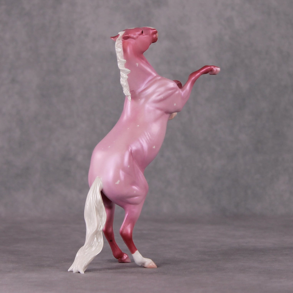 Peppermint Snowball OOAK Pink Roan W/ Etched Hearts Deco Rearing Pebble By Ashley Palmer HS24